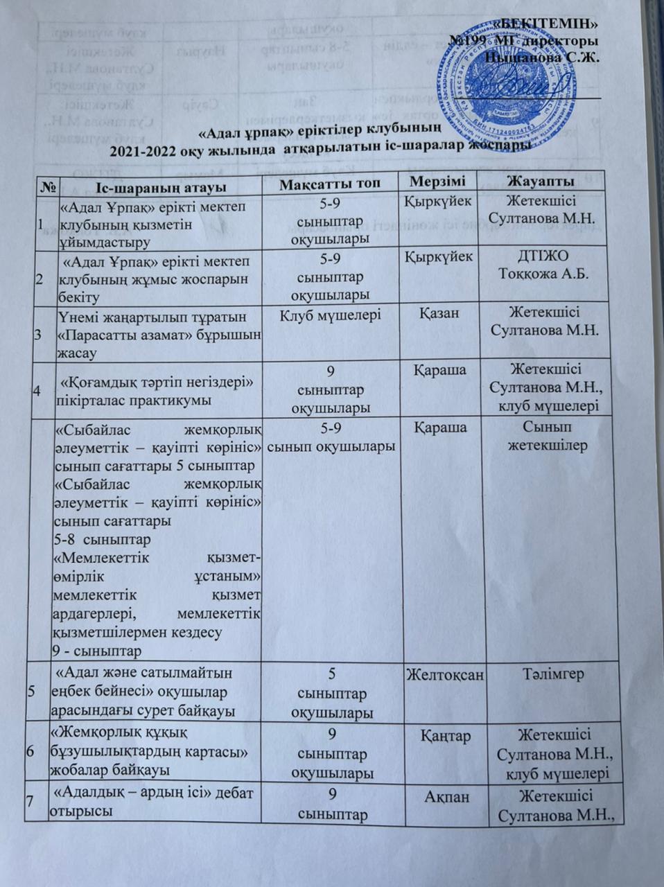 "Адал ұрпақ" жоспары